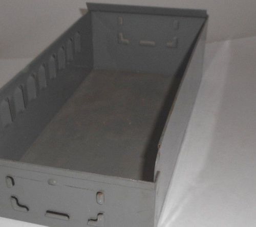 VINTAGE Metal small parts bin drawer NAVY BATTLESHIP GREY
