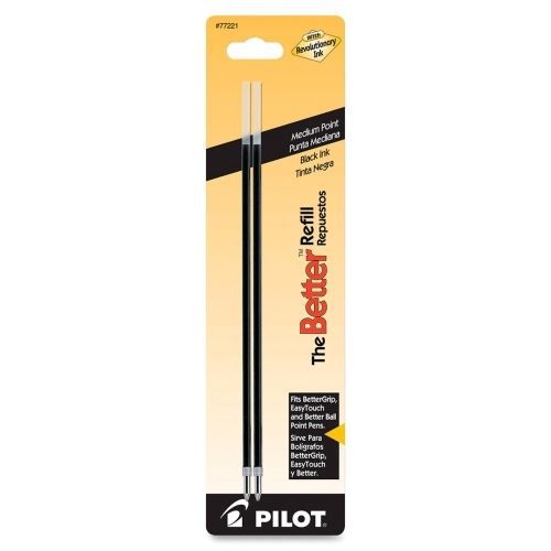 Pilot BPS Easy Touch Ballpoint Pen Refill - 1 mm - Black - 2 / Pack - PIL77221