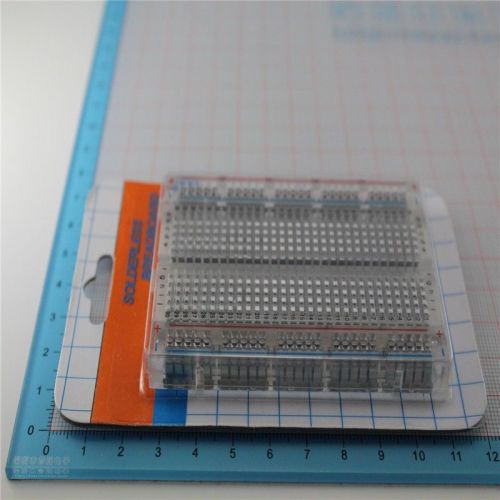 Transparent mini solderless test prototype breadboard 400 tie-point for arduino for sale