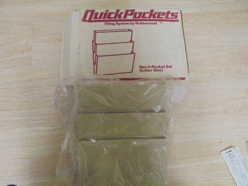 Rubbermaid Quick Pocket Filing System (One 3-Pocket Set) Letter Size Putty Color