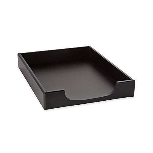 Rolodex Wood Tones Collection Front-Load Letter Tray  Letter-Size  Black (62523)