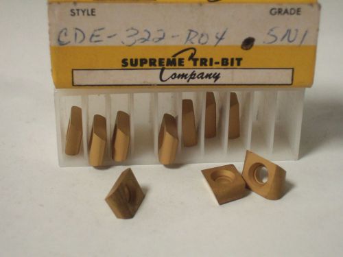 SUPREME TRI BIT CDE 322 R04 SN1 Lathe Carbide Inserts 10 Pcs New Tools