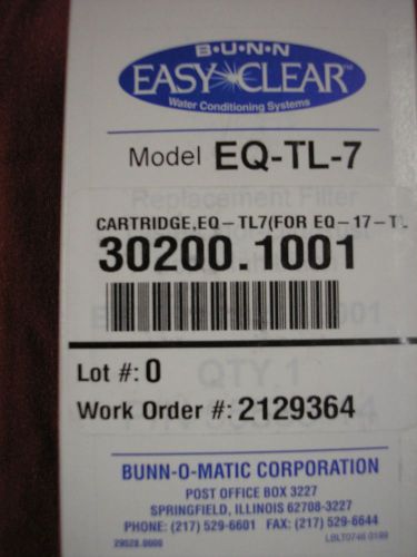OEM Bunn Easy Clear  Water Filter Model# EQ-TL-7 Part 30200.1001 NIB QTY 2