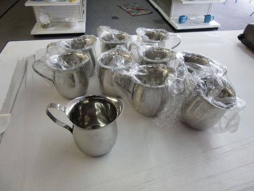 LOT OF 10 8 OZ STAINLESS STEEL CREAMERS/FROTHING PITCHERS