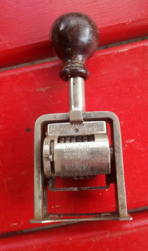 Antique AMERICAN VISIBLE Numbering Machine Co STAMPER Model 41 Patent Dec 1908