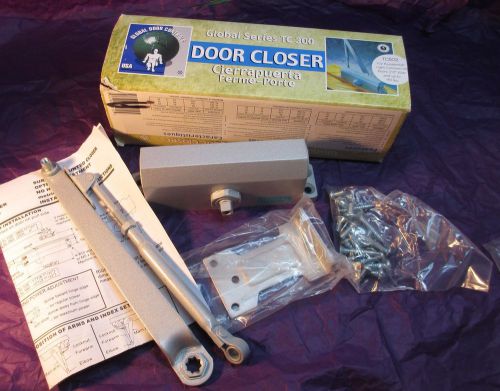 GLOBAL DOOR CLOSER TC302 ALUMINUM FINISH ENTRY SECURITY NON HANDED NO HOLD OPEN