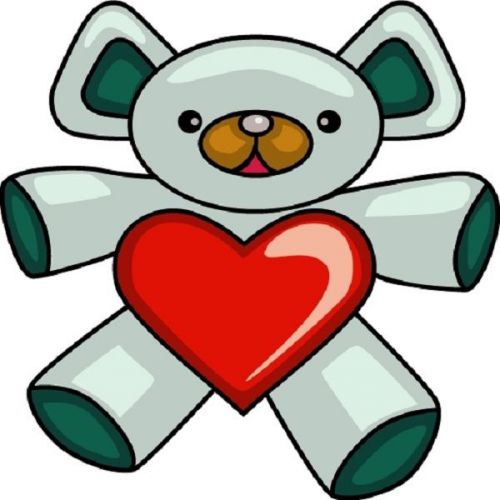 30 Custom Heart Teddy Bear Personalized Address Labels