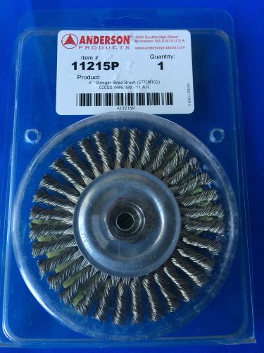 11215p  4&#034; Stringer Bead Wire Wheel .020 Stainless Steel, 5/8&#034; Anderson