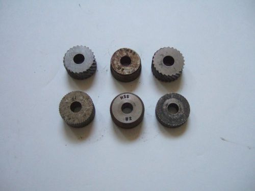 METAL KNURLING CUTTERS LOT, 6 PIECES RANDOM PATTERN FOR LATHES MILLING MACHINES