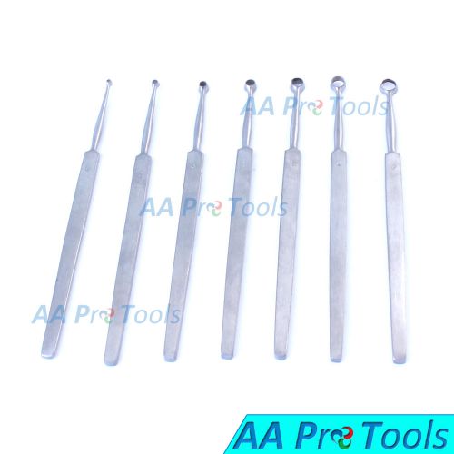 AA Pro: 7 Fox Dermal Curettes Surgical Ent Medical Instruments1,2,3,4, 5,6,7 New