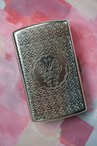 vintage metal business card case