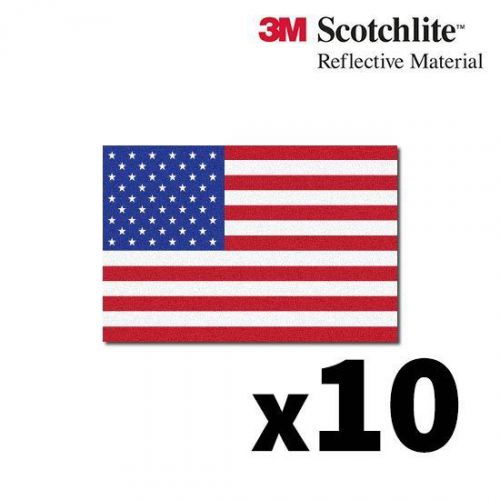 WHOLESALE - 3M Reflective Flag Decals - American Flag - 10 count - 1.5&#034; x 2.25&#034;