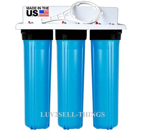 BIG BLUE 20&#034; WATER FILTER SYSTEM 1&#034; TRIPLE WHOLE HOUSE/COMMERCIAL