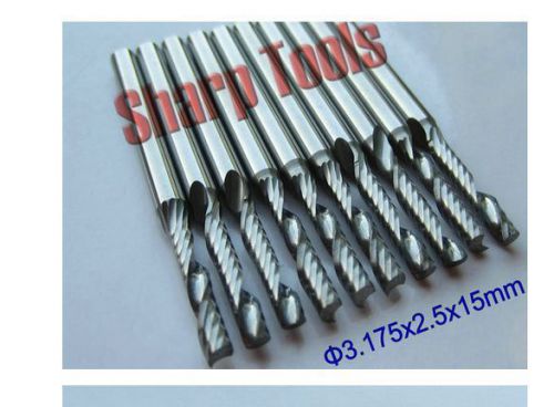 10pcs 3.175*2.5*15MM carbide Single Flute MDF PVC Board Acrylic CNC router bits