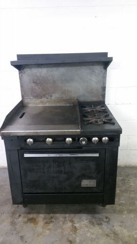 South Bend 301B Natural Gas 2 Burner 24x24 Flat Grill Baking Oven Tested
