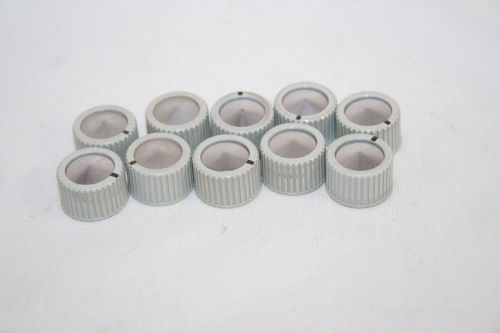 Lot of 10 Vintage Gray Knobs For Electronic Equipment 11/16&#034; Dia 1/4&#034; half shaft