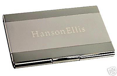 Custom personalize &#034;2 Tone&#034; Business Card Holder Free Engrave Gift