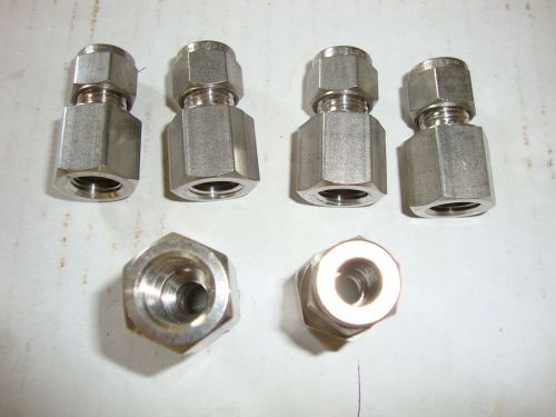 (6) new swagelok ss-8m0-7-6rt 8mm tube 3/8&#034; female iso tapered union fitting for sale