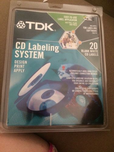 Labels, cd labels, TDK  CD Labeling System, incl 20 Blank White CD Labels