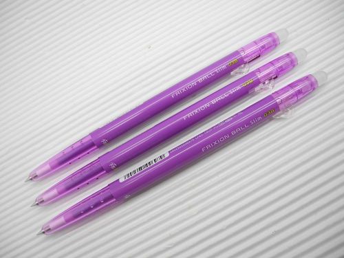 (3 pens pack) Pilot FRIXION ball slim 0.38mm ultra fine roller ball pen Purple