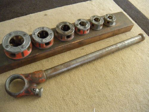 Ridgid 00r manual pipe threader ratchet and 6 die head set for sale