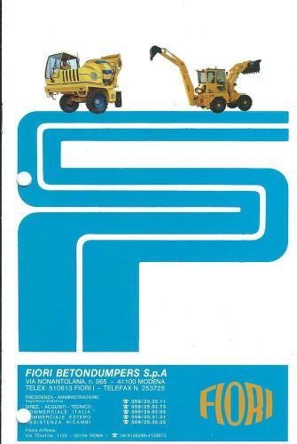 Equipment brochure - fiori - loader backhoe cement truck skip (e3102) - s for sale