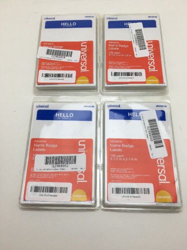 Self-Adhesive Name Badges, 3-1/2 X 2-1/4, 100/Box  Pack Of 4
