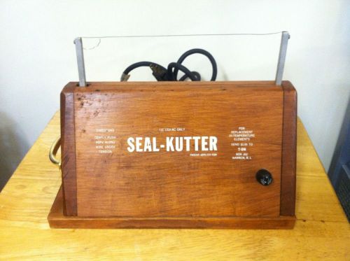 VTG HOT KNIFE &#034;SEAL-KUTTER&#034; Rope Webbing Cord Cutter/Sealer Hardwood Case 110v