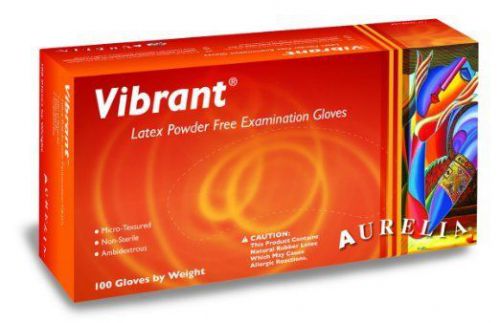 Aurelia vibrant powder free latex examination gloves, case of 1000 pcs for sale