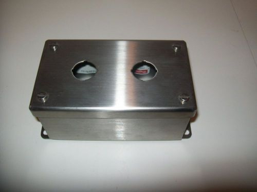 Hoffman stainless steel two hole pushbutton for sale