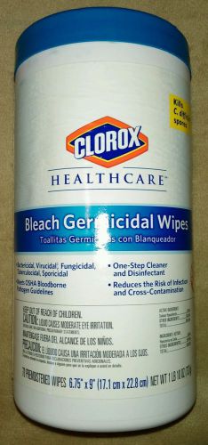 Clorox 35309 healthcare bleach germicidal wipe 70 count for sale