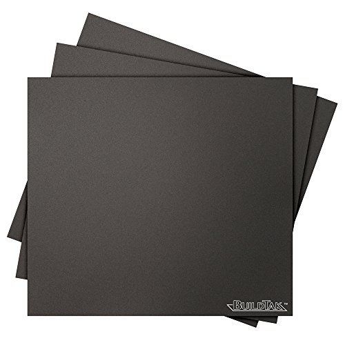 BuildTak 3D Printing Build Surface, 9&#034; x 10&#034; Rectangle, Black (Pack of 3)