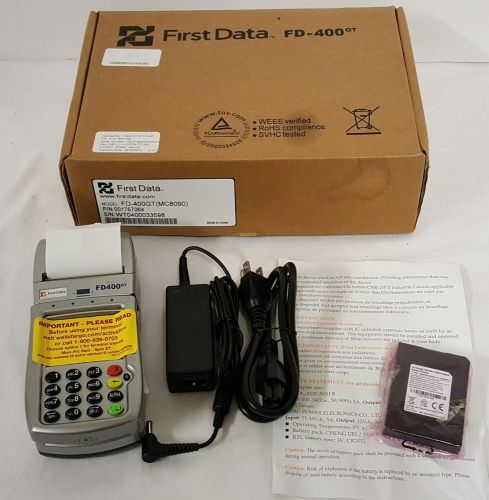 First Data FD-400GT Wireless Chip Credit Card Payment Terminal Reader Opened Box
