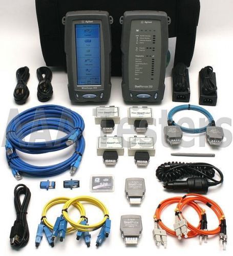Agilent wirescope 350 cat5e cat6 sm mm fiber certifier tester for sale