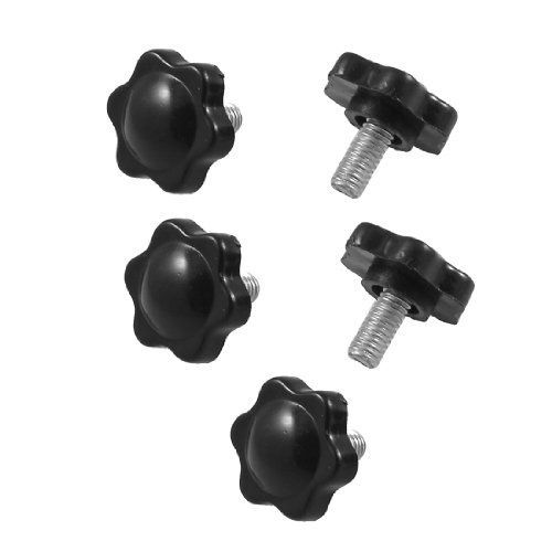 Uxcell 5 pcs m6 x 15mm male thread 25mm hex shaped head clamping knob black for sale