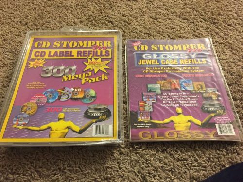 CD Stomper Pro CD Label Refills 300 Mega Pack And Glossy Jewel Case Refills 25