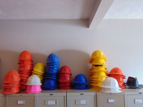Lot variety of hard hats w/o head gear for sale