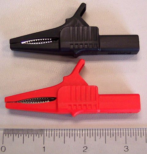 Three of crocodile clips red and black pair for banana plug test leads for sale