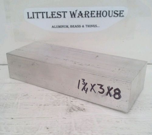 Aluminum stock 6061,  1-3/4 x 3&#034; x 8&#034;,  1 pc, new flat solid machineable bar for sale