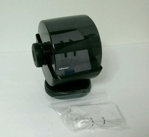 Black Swivel Rolodex Model NSW-24C with Alphabetical Dividers and Unused Cards