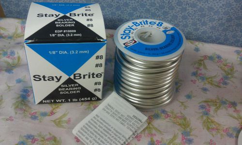 Silver bearing solder, stay brite, #8,&#034;1/8&#034; 1 lb. spool for sale