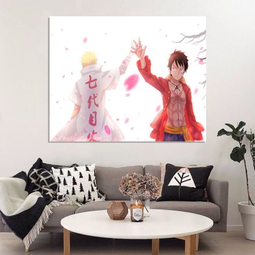 Anime,HD,Canvas Print,Decal,Banner,Wall Art,Naruto Uzumaki   Monkey D. Lu