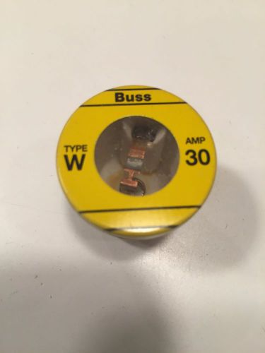 NEW  BOX OF 2 BUSS TYPE W 15 AMP SCREW IN TYPE BUSSMANN FAST ACTING FUSE