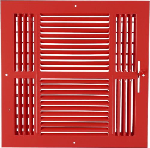 12w&#034; x 12h&#034; Fixed Stamp 4-Way AIR SUPPLY DIFFUSER, HVAC Duct Cover Grille Red