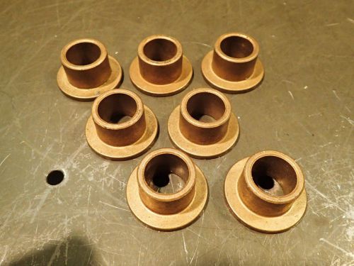 7 pc 3/4&#034; bore x 1&#034; od x 3/4&#034; long flanged bronze bushing bearing insert sleeves for sale