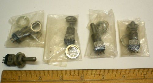5 Sub-Min Mil 3 Pos.Center Off Single Pole Toggle Switches, Cutler Hammer USA