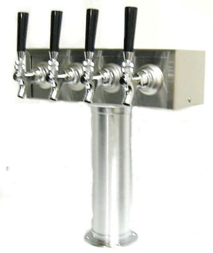 &#034;T&#034; Style 3&#034; Pedestal Draft Beer Tower - Stainless Steel - Air Cooled