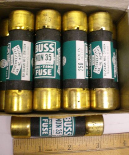 10 One-Time Buss Fuses # NON35 in Original Box, Made in USA