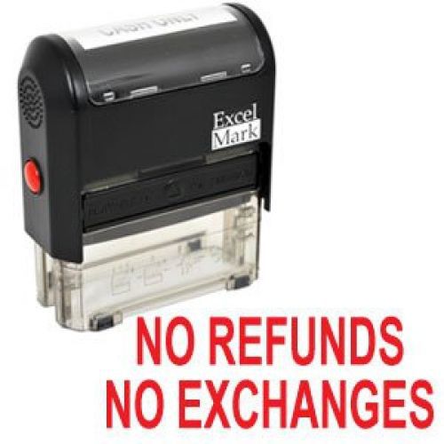 ExcelMark NO REFUNDS NO EXCHANGES Self Inking Rubber Stamp - Red Ink