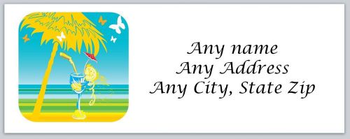 30 personalized return address labels beach summer time buy 3 get 1 free(c621) for sale
